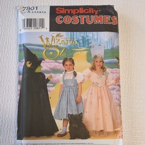 🍀Simplicity 7801 Kids Wizard of Oz Pink Glinda Costume New Uncut, Sizes 3-8